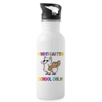 Au revoir la maternelle, je suis un écolier maintenant ! - Gourde avec paille intégrée - blanc - Droite