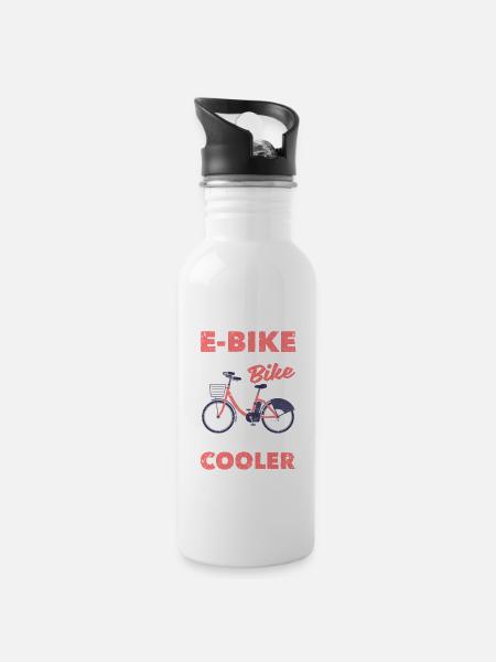 E-Bike Wie ein normales Fahrrad, aber viel cooler - Trinkflasche mit integriertem Trinkhalm - Weiß
