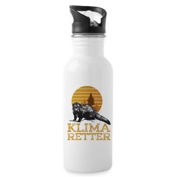 Protection de l’environnement Protection du climat Bien-être animal Sauvetage castor - Gourde avec paille intégrée - blanc - Droite