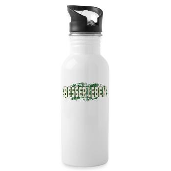 BESSER LEBEN - Trinkflasche mit integriertem Trinkhalm - Weiß - Rechts