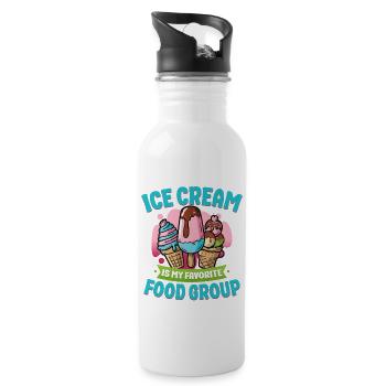 Ice Cream Cone Popsicle Ice Cream - Trinkflasche mit integriertem Trinkhalm - Weiß - Rechts
