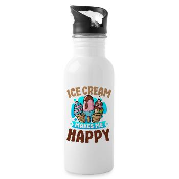 Ice Cream Cone Popsicle Ice Cream - Trinkflasche mit integriertem Trinkhalm - Weiß - Rechts