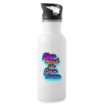 Glow Hard ou Glow Home - Gourde avec paille intégrée - blanc - Droite