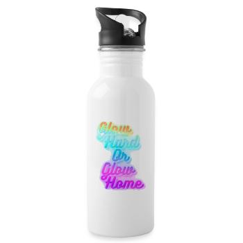Glow Hard ou Glow Home - Gourde avec paille intégrée - blanc - Droite