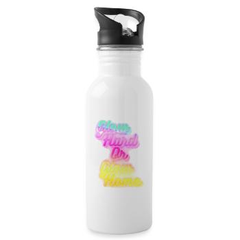Glow Hard ou Glow Home - Gourde avec paille intégrée - blanc - Droite