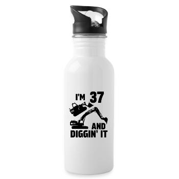 J’ai 37 ans et Diggin' It - Gourde avec paille intégrée - blanc - Droite