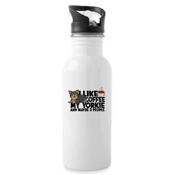 I like coffee my yorkie and maybe 3 people - - Water bottle with straw - white - Right