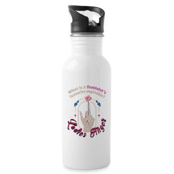 Frauen Gleichberchtigung Design und Feminist - Trinkflasche mit integriertem Trinkhalm - Weiß - Rechts