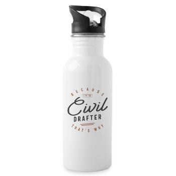 Civil Drafter Job Occupation - Water bottle with straw - white - Right