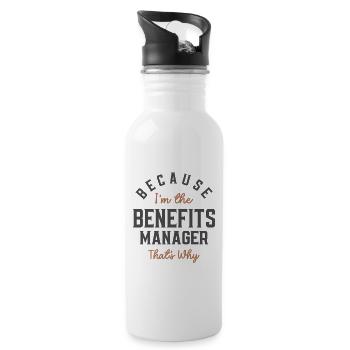 Benefits Manager Job Occupation - Water bottle with straw - white - Right