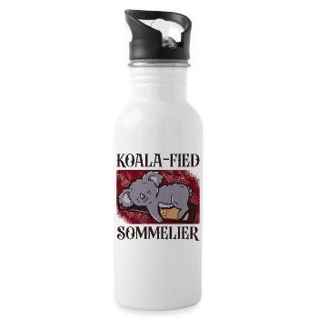 Sommelier Wine Drinking Tasting - Trinkflasche mit integriertem Trinkhalm - Weiß - Rechts
