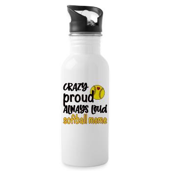 Proud Memes Grandma Of Softball Player Softball Meme - Water bottle with straw - white - Right