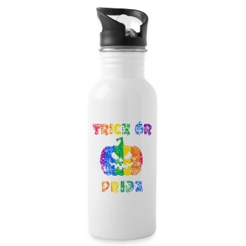Trick or Pride Halloween Pride - Water bottle with straw - white - Right