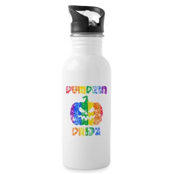 Fierté citrouille Halloween Pride - Gourde avec paille intégrée - blanc - Droite