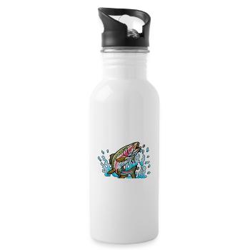 Gay Anglers Not Only Fish For Rainbow Trout Fishin - Water bottle with straw - white - Right