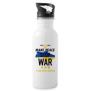Make peace Stop War - Gourde avec paille intégrée - blanc - Droite