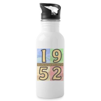 BIRTHDAY YEAR 1952 - Water bottle with straw - white - Right