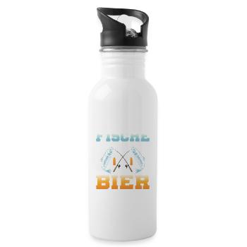 Je sauve des poissons de l’eau et des pêcheurs à la bière - Gourde avec paille intégrée - blanc - Droite