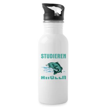 Everyone can study fishing only the best fishermen - Water bottle with straw - white - Right