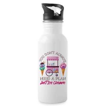 Cornet de crème glacée que vous ne faites pas toujours - Gourde avec paille intégrée - blanc - Droite