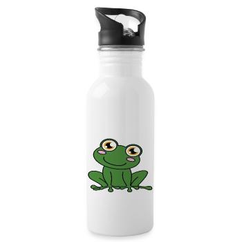 Croyez-moi, je suis un propriétaire de grenouille - Gourde avec paille intégrée - blanc - Droite