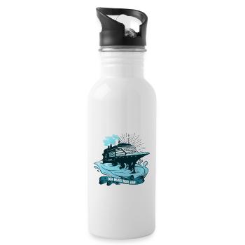 Kreuzfahrt - Trinkflasche mit integriertem Trinkhalm - Weiß - Rechts