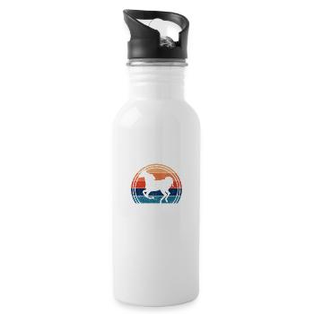 Pferde Rennen Galopprenner Pferderennen - Trinkflasche mit integriertem Trinkhalm - Weiß - Rechts
