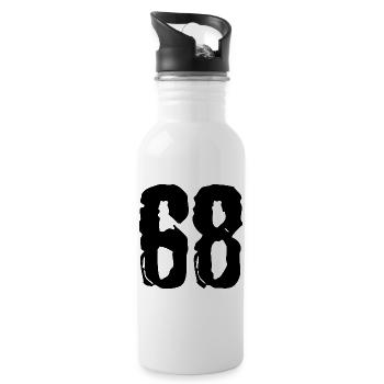 68 Zahl Trikot - Trinkflasche mit integriertem Trinkhalm - Weiß - Rechts