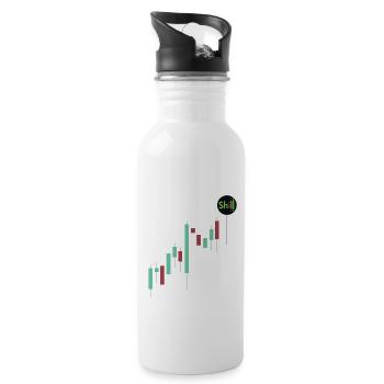 Lustiges Bitcoin und Kryptowährung Investor HODL - Trinkflasche mit integriertem Trinkhalm - Weiß - Rechts
