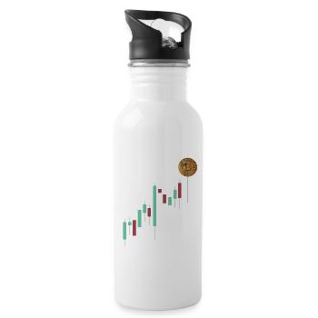 Bitcoin und Kryptowährung Investor HODL und - Trinkflasche mit integriertem Trinkhalm - Weiß - Rechts