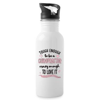 Proud Chiropractor Chiropractic Gift - Water bottle with straw - white - Right