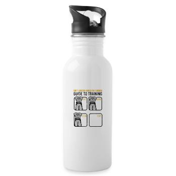 Soft Coated Wheaten Terrier Leitfaden zum Training Sit - Trinkflasche mit integriertem Trinkhalm - Weiß - Rechts