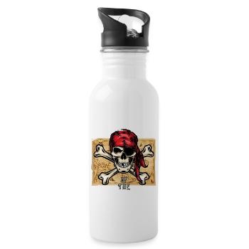 Plongée Pirate Diver des Caraïbes Carte des Caraïbes - Gourde avec paille intégrée - blanc - Droite