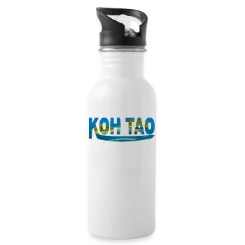 Koh Tao - Île paradisiaque - Vacances - Plongée - Gourde avec paille intégrée - blanc - Droite