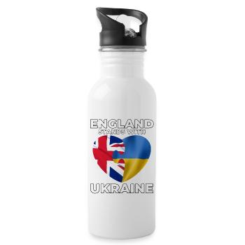 L’Angleterre soutient l’Ukraine - Gourde avec paille intégrée - blanc - Droite