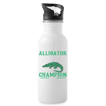 Crocodile Alligator Wrestling Reptile Cadeau - Gourde avec paille intégrée - blanc - Droite