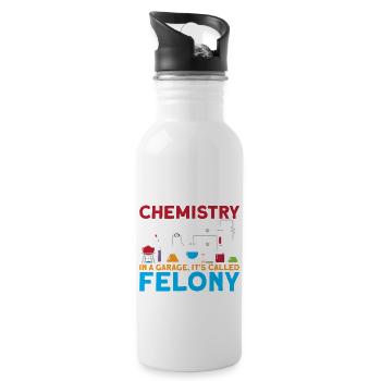 Scientist Chemist Physicist Physics Gift - Water bottle with straw - white - Right
