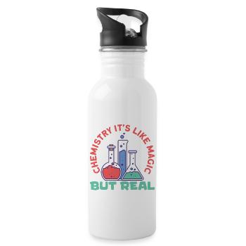 Scientist Chemist Physicist Physics Gift - Water bottle with straw - white - Right