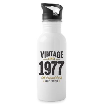 Vintage Since 1977 Original Parts - 45th birthday - Water bottle with straw - white - Right