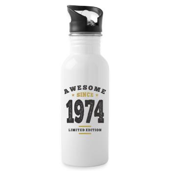 Génial depuis 1974 - 48ème anniversaire Retro Classic - Gourde avec paille intégrée - blanc - Droite