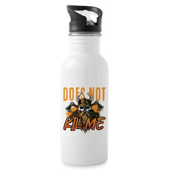 Norse Viking Mythology Design for Viking Warriors - Water bottle with straw - white - Right