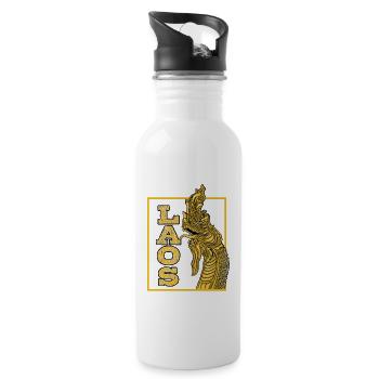 Laos Laote Laoten Seedrache Drache I Geschenk - Trinkflasche mit integriertem Trinkhalm - Weiß - Rechts