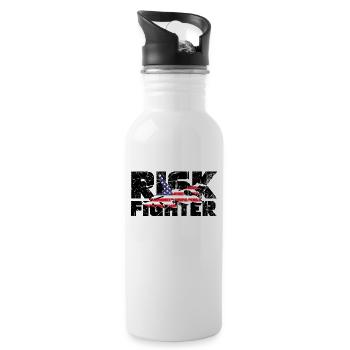 Jet Fighter Pilot Risk Fighter Aviation American - Water bottle with straw - white - Right