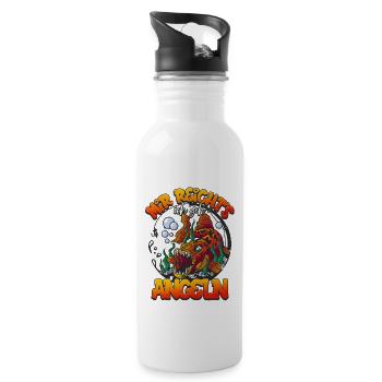 Angler Mir Reichts Ich Geh Angeln - Trinkflasche mit integriertem Trinkhalm - Weiß - Rechts