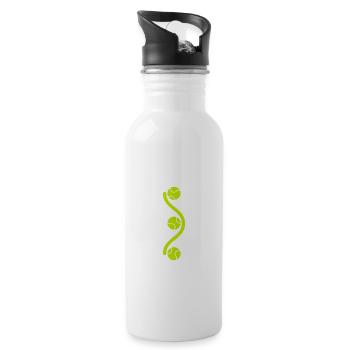 Tennis It s In My DNA Funny Fingerprint - Trinkflasche mit integriertem Trinkhalm - Weiß - Rechts