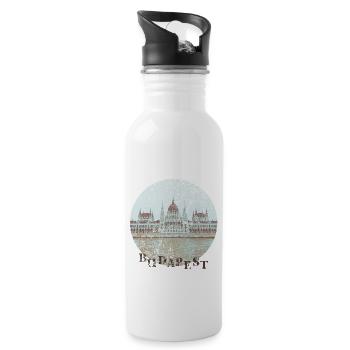 Budapester Stadtparlament - Trinkflasche mit integriertem Trinkhalm - Weiß - Rechts