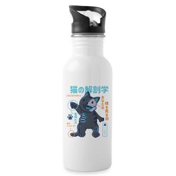 Pour les amoureux des chats Anatomie du chat au Japon - Gourde avec paille intégrée - blanc - Droite