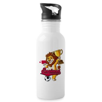 England Fußball - Trinkflasche mit integriertem Trinkhalm - Weiß - Rechts