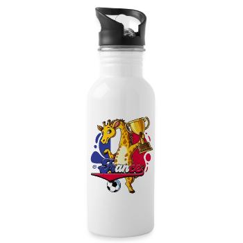Frankreich Fußball - Trinkflasche mit integriertem Trinkhalm - Weiß - Rechts