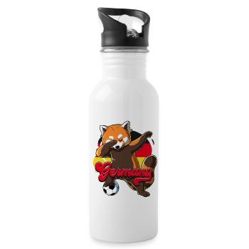 Deutschland Fußball - Trinkflasche mit integriertem Trinkhalm - Weiß - Rechts